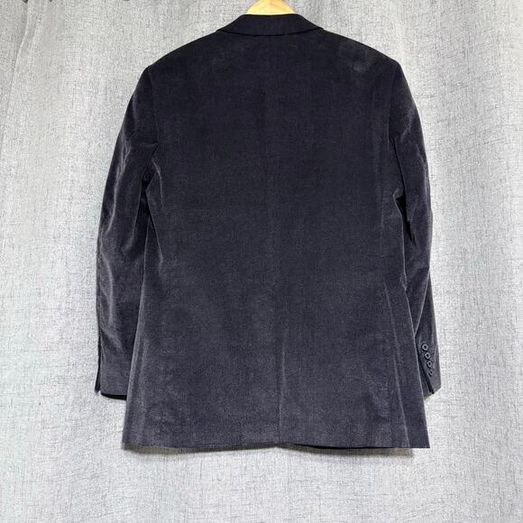 Adolfo Suit Jacket Men 42R Gray Corduroy Cotton Sport Blazer Boho Twee - Picture 2 of 9